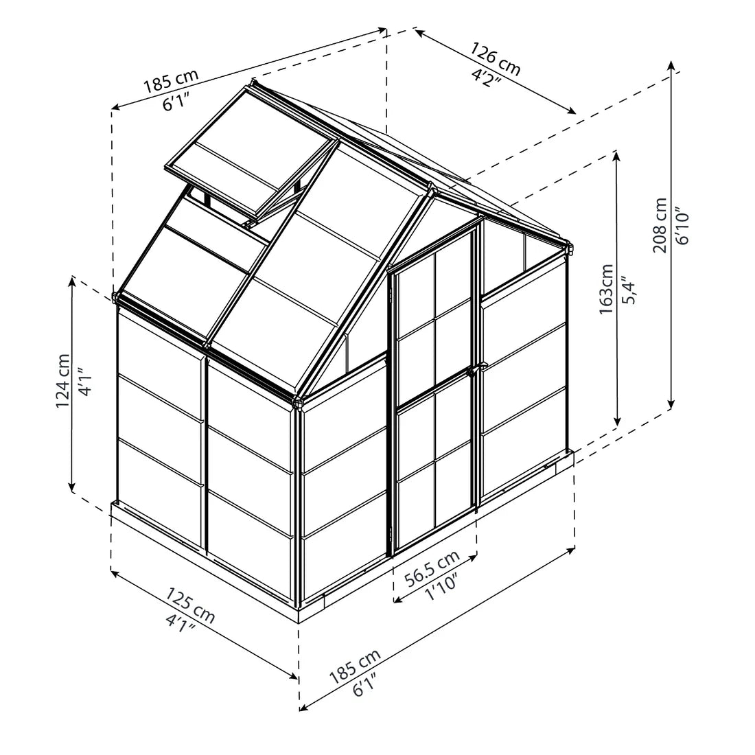 6' x 4' Harmony Greenhouse