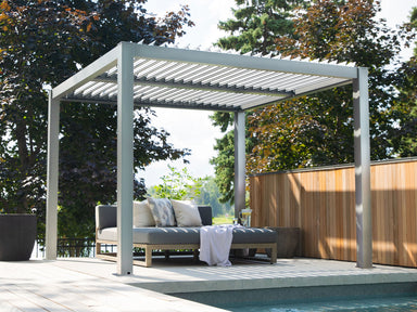 Vikos Pergola – 10’ x 10’ Aluminum & Steel Frame in Modern Gray - Main Picture